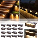 SOLPEX Solar Fence Lights, 6 LEDs Solar Lights Outdoor Waterproof Solar Powered for Deck, Stair, Front Porch, Balcony, Walkway, Garden, Yard, Patio, Pool Decor, IP65 Waterproof (16 Pack, Warm White)