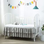 JSD Grey Crib Bed Skirt Dust Ruffle