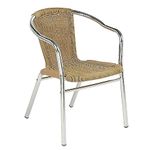 BrackenStyle Aluminium Honey Wicker Effect Stacking Outdoor Garden Chair