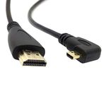 ChenYang Right Angled 90 Degree Micro HDMI to HDMI Male HDTV Cable 50cm for Cell Phone & Tablet