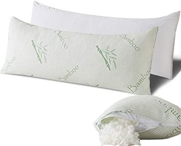 Full Body Pillow for Adults Shredded Memory Foam Long Pillow for Sleeping with Removable Bamboo Cover Firm Hug Pillows for Side and Back Sleepers 20x54