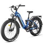 FREESKY Electric Bike 1600W Motor, 57KM/H & 150KM Max Range, 48V 20Ah Removable Battery Ebike, 26" Fat Tire, 7-Speed & Full Suspension Step-Thru Commuter E Bike for Adults