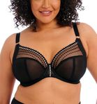 Elomi Women's Plus Size Matilda Underwire Plunge Bra, Black, 36GG