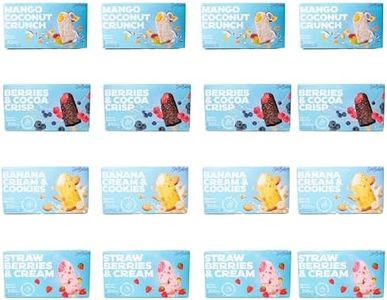 SorBabes/Fudgy Pop Bundle Box: 16 Boxes - 3 Bars Per Box – Bananas & Cream, Berries & Cocoa, Strawberries & Cream, Mango Coconut Flavors - Low Calorie, Dairy Free & Gluten Free