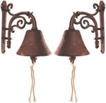 Set of 2 Esschert Design Cast Iron Scroll Doorbells, Brown