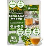 Lavendium, Premium 55 Senna Leaf Tea Bags, 100% Natural & Pure from Senna Leaves. Loose Leaf Senna Herbal Tea, Made with Natural Material Tea Bags. No Sugar, No Caffeine, No Gluten, Vegan.