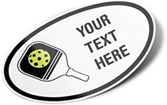 Custom Pickleball Oval Vinyl Bumper Sticker - Personalize with your own text (6 inch)