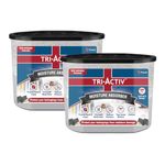 Tri-Activ Moisture Absorbers | Dehumidifier For Wardrobe, Closet, Shoe Rack | Absorption Capacity upto 600ml Each | Prevent Mould & Fungus, Reduce Allergens And Eliminate Odour | Charcoal | Pack Of 2