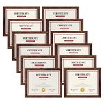 Giftgarden 8.5x11 Picture Frame Brown Set of 12, Multi Rustic Walnut Wood-Color 8.5 x 11 Frames Bulk for Award Certificate Document Diploma, Wall or Tabletop Display