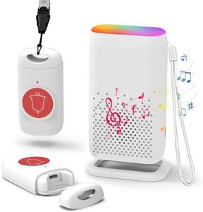 Foyucool Caregiver Pager, Rechargable Wireless Call Button 2000+ Feet, 5 Alert Modes, 58 Melodies, SOS Alert Nurse Calling System for Patien Elderly Monitoring at Home, 2 SOS Button + 1 Receiver