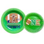 BEOXAGAR 1st Year Down Football Party Decorations,Football 1st Birthday Party Decorations,Football Themed 1st Birthday Party Supplies,Football Plates For Party,1st Year Down Football Birthday