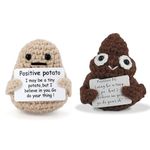 HELVAK Funny Gifts Mini Positive Potato Cute and Funny White Elephant Gift Suitable for Birthday (Positive Potato+Poo)