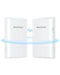 BrosTrend WiFi Bridge 5GHz 867Mbps, Point to Point Wireless Bridge, 1km Long Range Outdoor CPE for PTP/PTMP, Plug and Play, IP65, Ethernet Bridge w/Passive PoE Adapter, for Farm, Building etc, 2-Pack