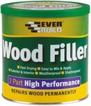 Everbuild 2-Part High Performance Wood Filler – Fast Drying – Weatherproof – Easy to Mix and Apply – Oak – 1.4kg
