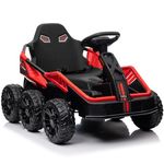 Kids Republic 12V Ride-on UTV with 6 Wheels, Remote Control, and EVA Tires - Ideal for Kids Aged 3-8 (12V Red)