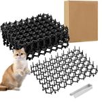 SULIVES 12pcs Cat Scat Mat with Spikes - 15.5cm x 20cm Anti Cat Spikes, Cat Deterrent Spikes for Garden, Indoor Outdoor Cat Proofing Fence Kit