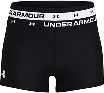 Under Armour Girls' Armour HeatGear Shorty, Black (001)/White, X-Large