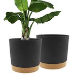 12 inch Plant Pot, 2 Pack Planters for Indoor Plants with Drainage Holes & Saucer, Outdoor Garden Flower Pots Modern Decor