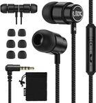 ULIX RIDER Wired Earbuds In-Ear Headphones, Earphones with Microphone, 5 Years Warranty, Ear Buds with Anti-Tangle, Braided Cable, 48 Ω Driver Bass, for iPhone, iPad, Samsung, Computer, Laptop, Gaming