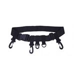 Shiwaki Black Fishing Wading Belt 31to58in Adjustable Multifunctional Fishing Waist Belt with Hanging Hooks for Surf Casting Kayak Fly Fishing Accessories Waders Straps