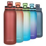 Opard Sports Water Bottle 900ml Leak Proof Flip Top BPA Free Tritan Plastic Drinking Bottle for Gym, School, Outdoor