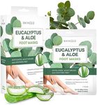 Skin 2.0 Eucalyptus and Aloe Foot Masks Moisturizing Socks - Moisturizes Tired, Dry & Cracked Feet, Exfoliating & Hydrating Foot Mask - Cruelty Free Korean Skin Care For All Skin Types - 3 Pairs