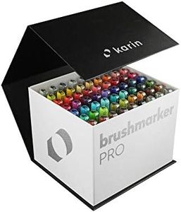 KARIN Megabox Brush Marker Pro Water-Based Brush Pen Suitable for Painting, Drawing and Handlettering Multi-Coloured KAR27C7 Assorted