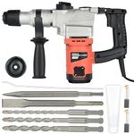 Hammer Drill Corded: 800W Heavy Duty Rotary Hammer Drill with Adjustable Soft Grip Handle - Electic Concrete Breaker with 3 Drill Bits Hammer Drilling Chiselling Function