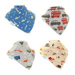 Bandana Dribble Bibs, Super Absorbent for Teething Babies, Fits Newborn to Toddler, Award Winning, 4 Pack Zoom