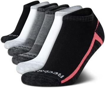 Reebok Women's No-Show Athletic Performance Low Cut Cushioned Socks (6 Pack), Black/Heather Grey, 4-10