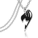 CENWA Black Fairy Tail Necklace Anime Necklace Cosplay Jewelry Gift For Her, Stainless Steel, No Gemstone