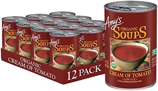 Amy’s Soup, Cream of Tomato Soup, Gluten Free and Low Fat, Made With Sun-Ripened Tomatoes, Canned Soup, 14.5 Oz (12 Pack)