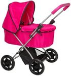 Chicco Amore Buggy Pram | Toy Travel Flat Folding Pram | Kids Travel System With Adjustable Hood & Under Seat Storage | Pushchair & Pram Toys For Kids Boys & Girls Ages 3+ (Pink)