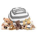 Holdfiturn Kids Bean Bag 25 inch Kids Bean Bags Large Stuffed Animal Toy Clothes Quilts Storage Bean Bags Kids Soft Seat Cover for Kids Toddlers Teens and Adults Gray