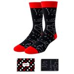 Men's Novelty Math Formula Crew Socks Casual Nerdy School Teacher Socks in Black