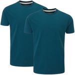 Charles Wilson 2 Pack Crew Neck T-Shirt (L, Deep Teal (0824))
