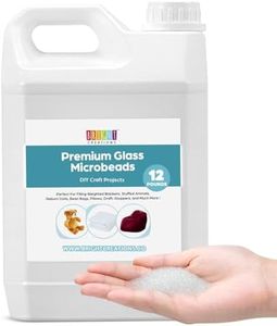 Bright Creations Glass Microbeads, 12 lbs, Glass Beads for Weighted Blankets, DIY Crafts, Stuffed Animals, Dolls – Comes with Reusable Storage Container
