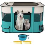 NOCOEX Foldable Pet Playpen,Portable Dog Cat Crate Pet Kennel Tent, Puppy playpen Indoor, Free Carrying Case,Outdoor Travel Use Camping for Small Large Dogs,Cats,Animals,Large