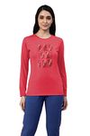 Lyra Women's Cotton Printed Round Neck Full Sleeves T-Shirt