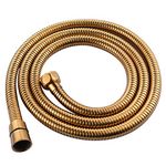 CIENCIA Stainless Steel Shower Hose, 1.5m Handheld Shower Head Hose with Brass Nut for Bathroom, Titanium Gold, FHA018J