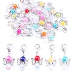 HERZWILD 30pcs Guardian Angel DIY Make Set Keychain Angel Charm Pearl White Angel Pendant for DIY Wedding Birthday Party Jewelry Necklace Crafting (color)