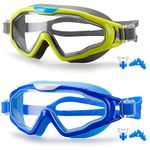 SixYard Swim Goggles for Kids Age 3-15, 2 Pack Swimming Glasses No Leaking Anti-fog Full Protection Child Boys Girls Toddlers (Style 3)