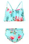 Girls Swimming Costume Kids Bikini Set Two Piece Swimsuit Beach Swimwear Floral Age 9-10 Years