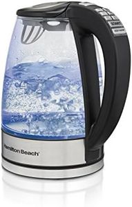 Hamilton Beach Variable Temperature Glass Electric Kettle, 1.7 L, 1500W, 6 Presets, Keep Warm, Cordless, Auto Shutoff & Boil-Dry Protection, LED Indicator (40941C)