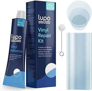 Lupo 12 Piece Heavy Duty Vinyl Repair Kit for Above Ground Swimming Pool Liners, Hot Tubs, Inflatables, Air Beds (Repair Patches, Glue and Application Tool)