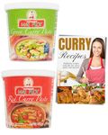 Mae Ploy Thai Green & Red Curry Paste (400 g x 2) with Recipe Leaflet - Thai Red and Green Curry Paste for Home meals and Caterers