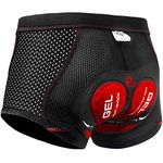 X-TIGER Men's Cycling Underwear Shorts 5D Padded Gel,MTB Biking Shorts Pants with Breathable,Adsorbent Design, Black Red, X-Large