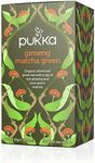 Pukka Herbs | Ginseng Matcha Green Organic Tea Box | Ginseng, Lemongrass, Ginger, Matcha & Green Tea | For Everyday Vitality | 4 Packs | 80 Plant Based Biodegradable Tea Bags