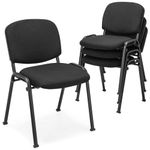 RELAX4LIFE Reception Waiting Room Chairs - Office Guest Chairs Set of 4 w/Ergonomic Backrest & Padded Seat, Armless Lobby Chairs for Home Church Conference Meeting, Stackable Reception Chairs (4)