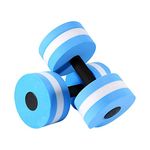 High-Density EVA-Foam Dumbbell,Aquatic Exercise Dumbells - Set of 2 - for Water Aerobics,Aqua Therapy, Pool Fitness, Water Exercise (Blue)